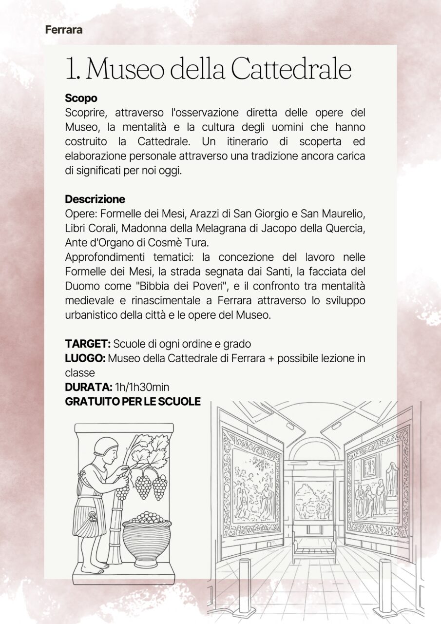 Scheda di presentazione del progetto didattico-educativo a.a. 2026-27 sul Museo della Cattedrale di Ferrara