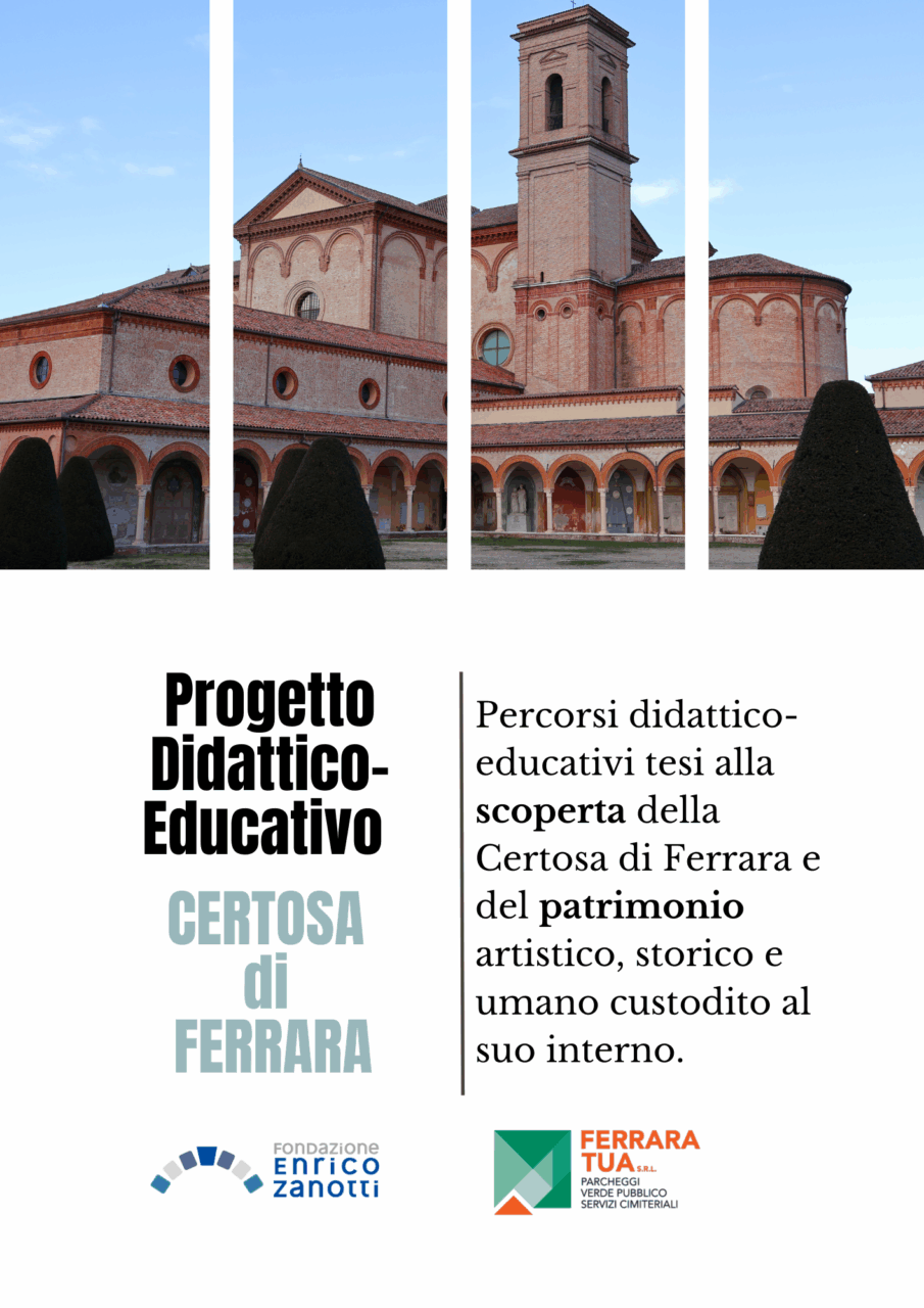 Locandina di presentazione del progetto didattico-educativo a.a. 2025-26 sulla Certosa di Ferrara