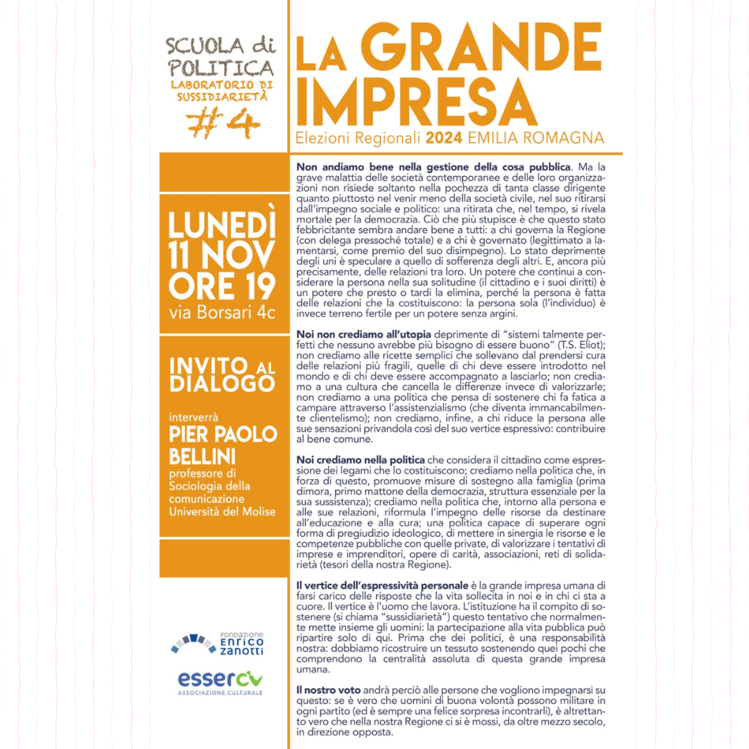 Locandina evento Scuola di Politica