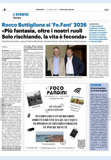 Rassegna Stampa
FEFANT 2026 Buttiglione Il resto del Carlino 27.05.2026