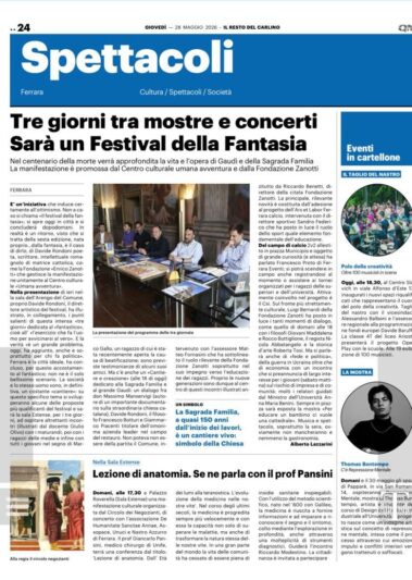 Rassegna Stampa FEFANT 2026 Conferenza Stampa Resto del Carlino 27.05.2026