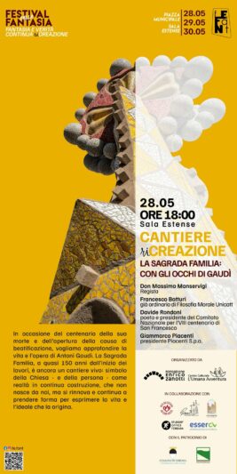 Locandina dell'incontro del Fefant 2026, Cantiere ricreazione sulla Sagrada Familia e Gaudì