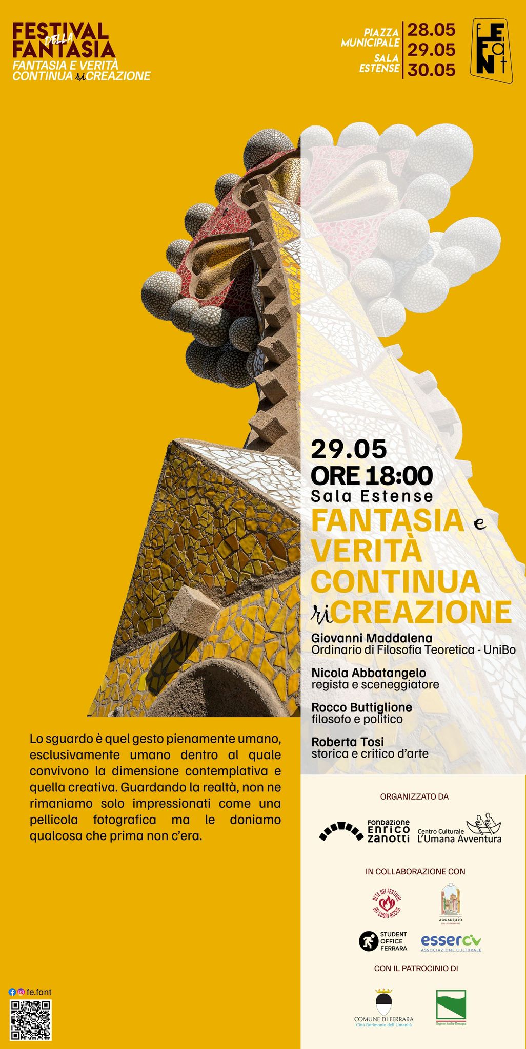 Locandina dell'incontro del Fefant 2026, Fantasia e verità, continua ricreazione