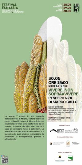 Locandina dell'incontro del Fefant 2026, Vivere, Non Sopravvivere. L'esperienza di Marco Gallo